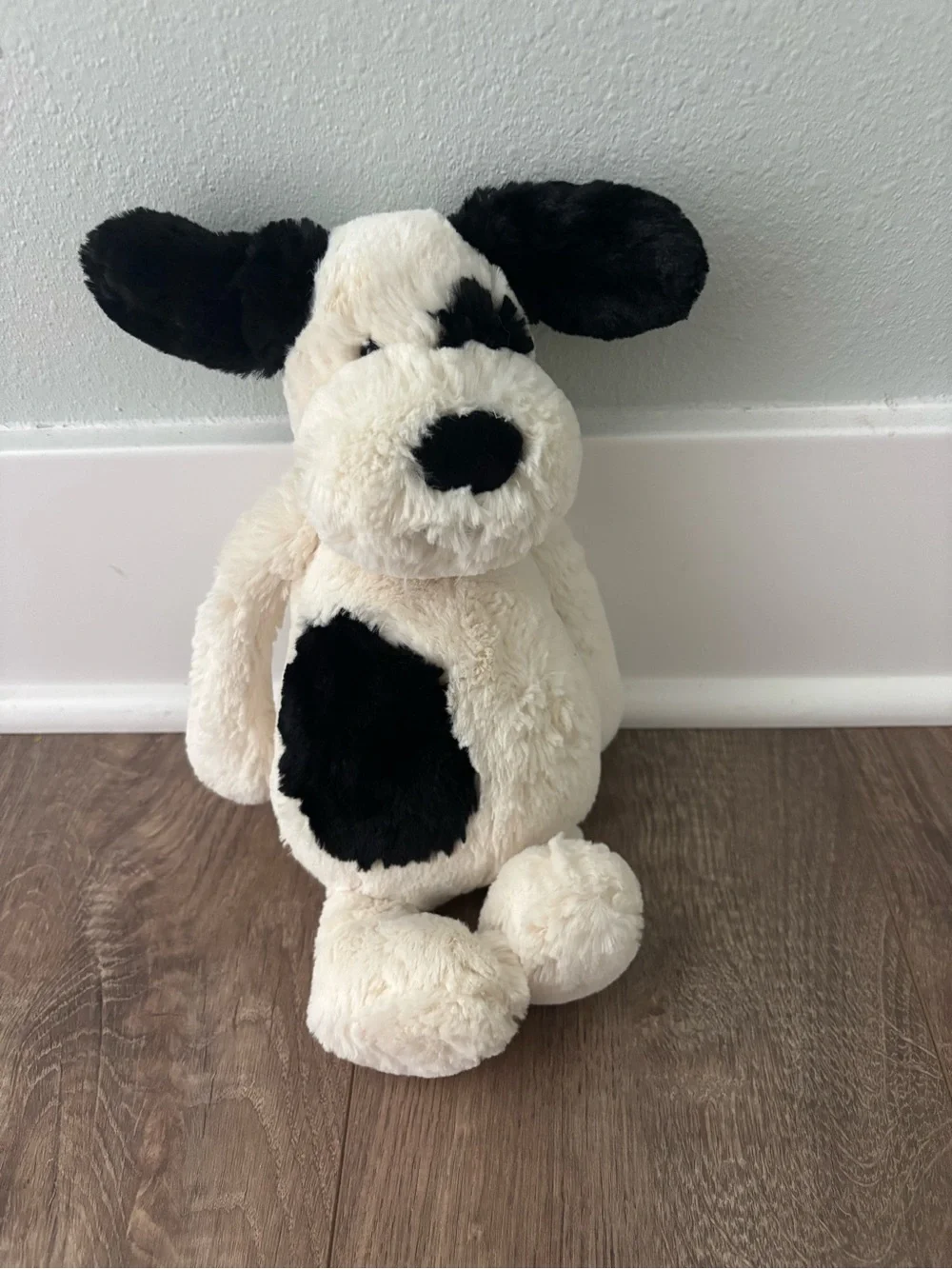 JellyCat bashful pup Plush Black & White Dog